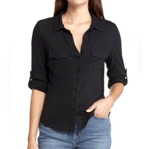 ~3/$20~ EUC ANN TAYLOR 100% Cotton Button Up Blouse w/ Adjustable Sleeves